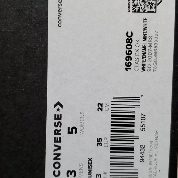 CONVERSE CTAS CX OX " BLACK ICE " WOMENS SZ 5 (169608C) - Picture 6 of 8